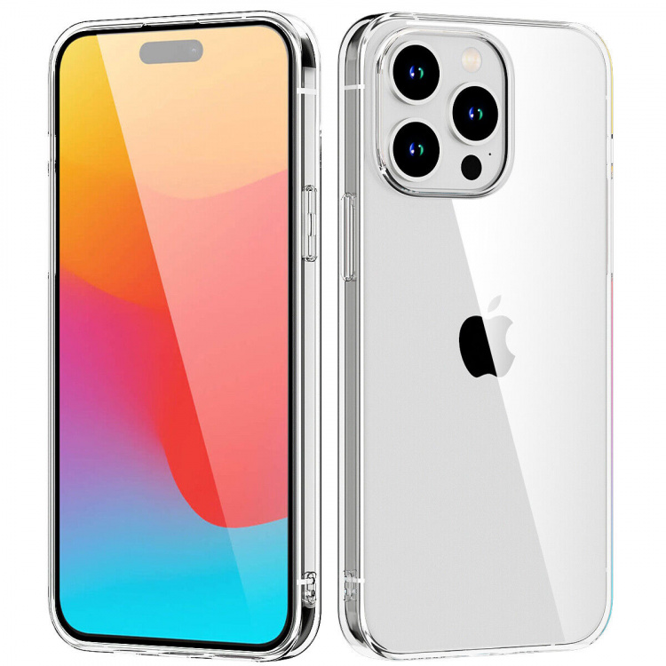 TPU mobildeksel for iPhone 15 Pro, gjennomsiktig