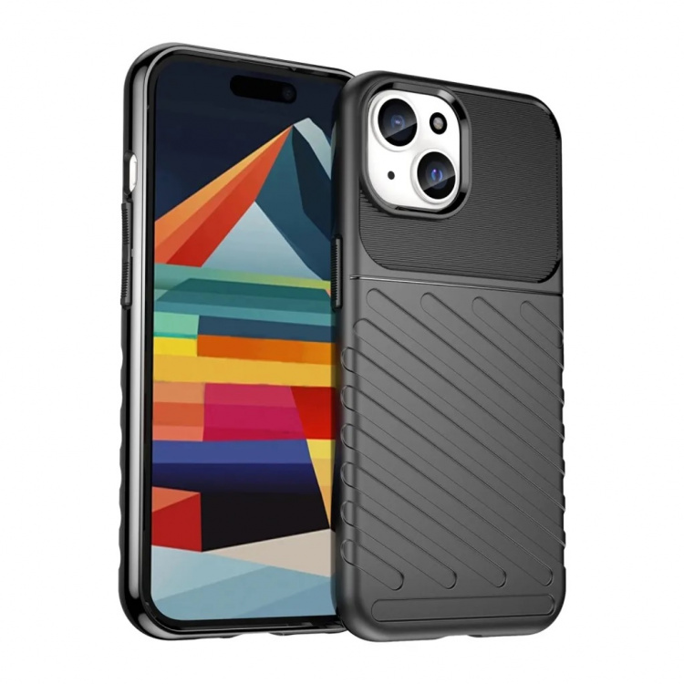 TPU-deksel for iPhone 15 Pro, svart