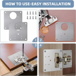 Reparasjonsplate for hengsler 4-pk