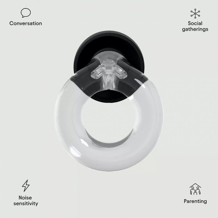 Støydempende ørepropper, transparente