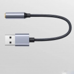 USB til Aux-lydkortadapter, svart/grå
