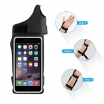 Universal sportsarmbånd med fingerhull, svart