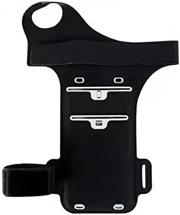 Universal sportsarmbånd med fingerhull, svart