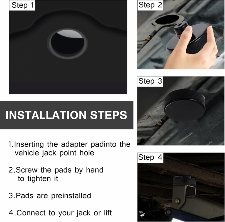 Jekkputer til Tesla Model 3/Y/X/S, 4 stk