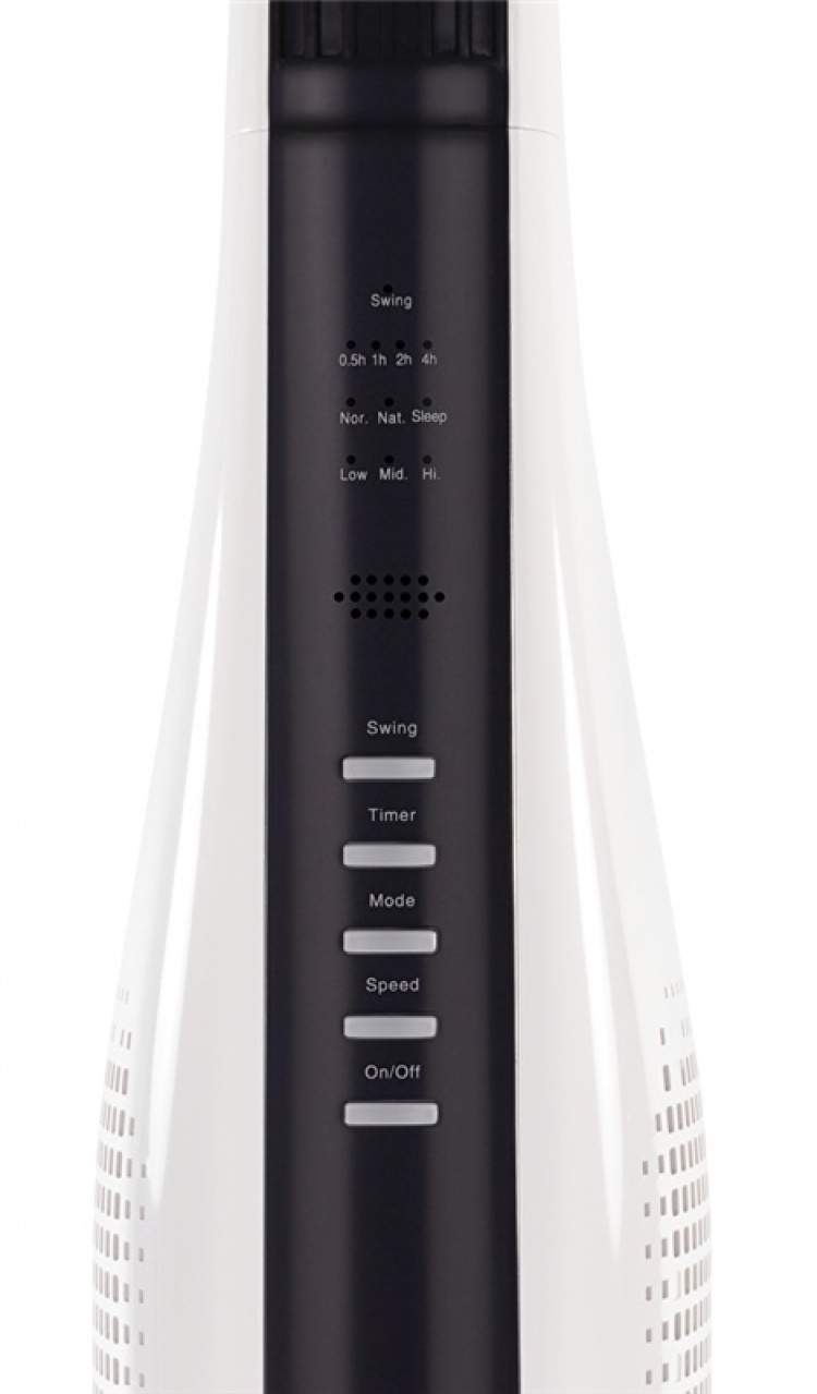 NORDIC HOME 2-i-1 tårnvifte med luftsirkulasjon, 3 hastigheter, 40 W, timer, hvit