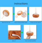 Luftfukter tre LED-lampe, Mørkt tre 240 ml