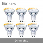 Philips 6-pakning LED GU10 50W dimbar WarmGlow
