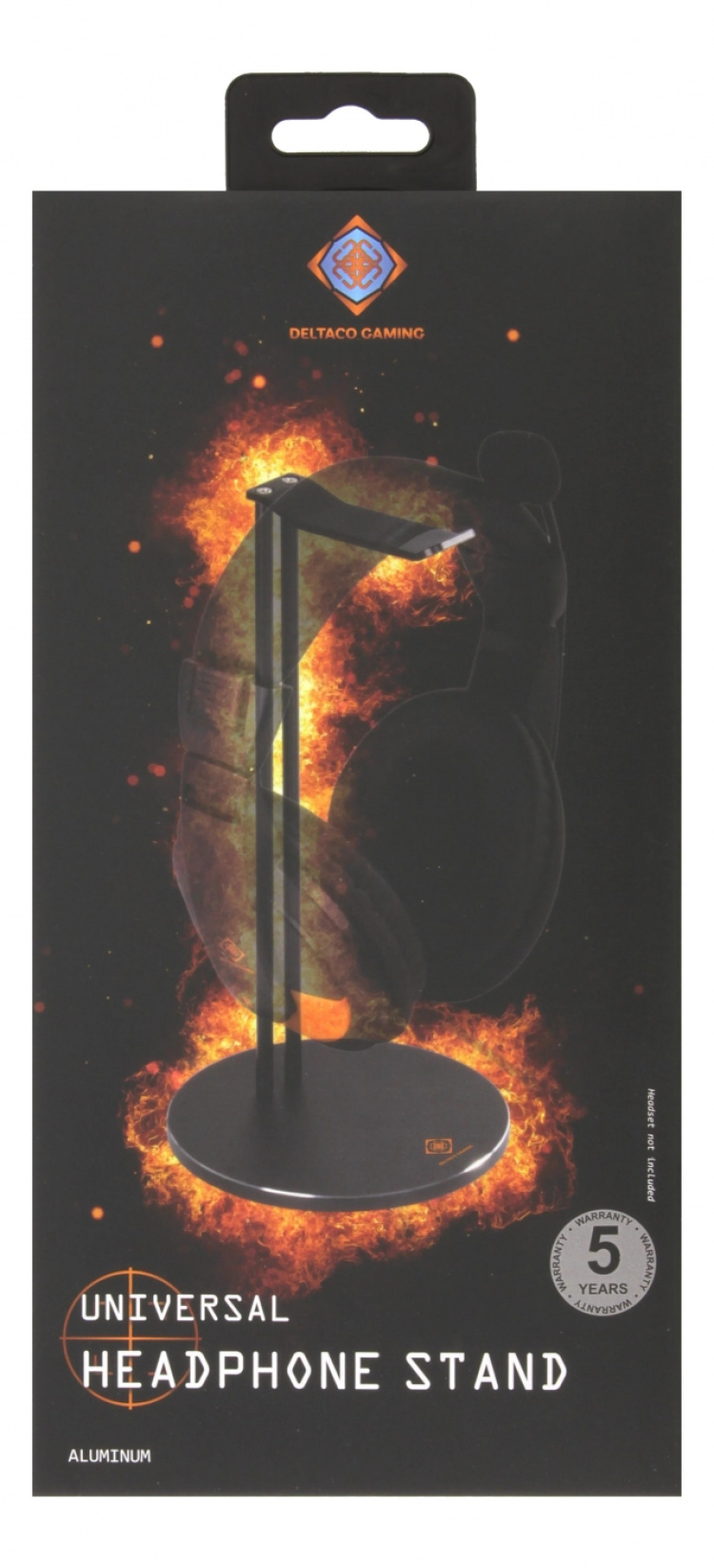 DELTACO GAMING Universal hodetelefonstativ, aluminum, antiskli, svart