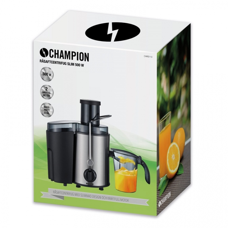 Champion Råsaftsentrifuge 0,6L 500W RS110 Svart