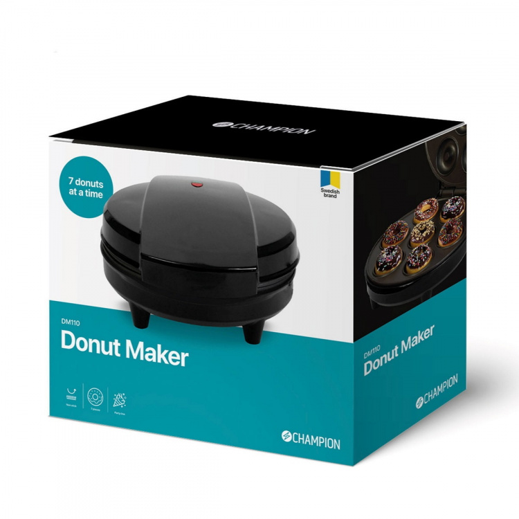 Champion Donut Maker 7 Donuts 700W DM110 Svart Champion Donut Maker 7 Donuts 700W DM110 Svart