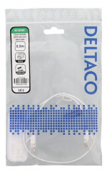 DELTACO Ultra Slim U/UTP Cat.6 patchkabel, 2,6 mm, 0,5 m, hvit DELTACO Ultra Slim U/UTP Cat.6 patchkabel, 2,6 mm, 0,5 m, hvit