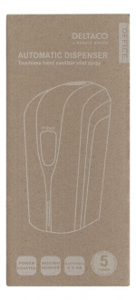 DELTACO OFFICE Berøringsfri dispenser for hånddesinfeksjon, hvit/svart