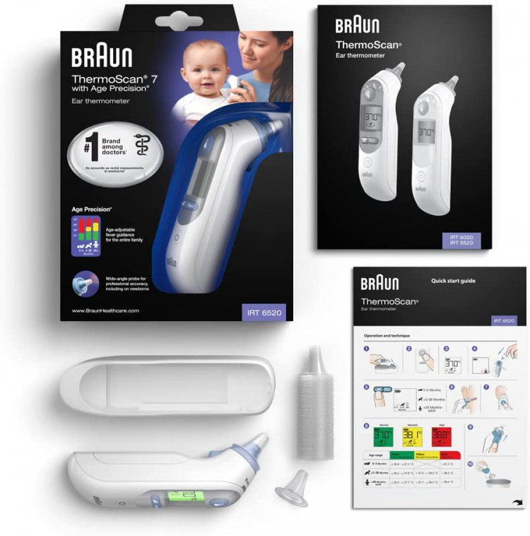 Braun IRT6520 ThermoScan 7 øretermometer, hvit