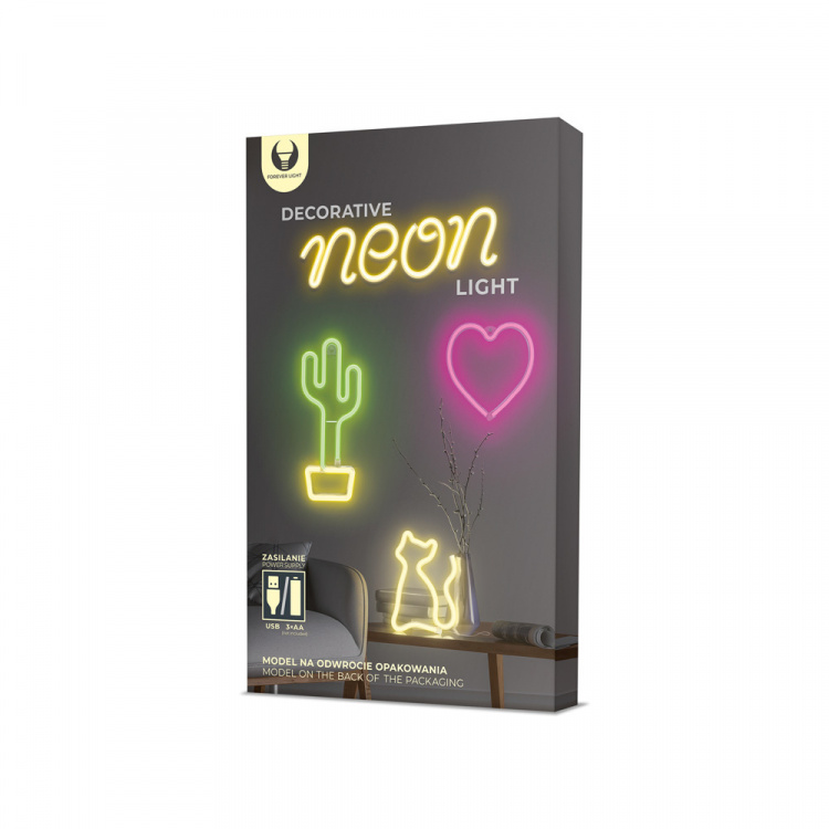 Forever Light Neon LED-lys Unicorn batteri + USB FLNEO1, Rosa Forever Light Neon LED-lys Unicorn batteri + USB FLNEO1, Rosa