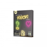 Forever Light Neon LED-lampe HEART batteri + USB FLNEO7, rød