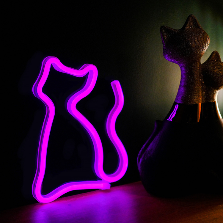 Forever Light Neon LED-lys Katt, batteri + USB FLNEO4, Rosa Forever Light Neon LED-lys Katt, batteri + USB FLNEO4, Rosa