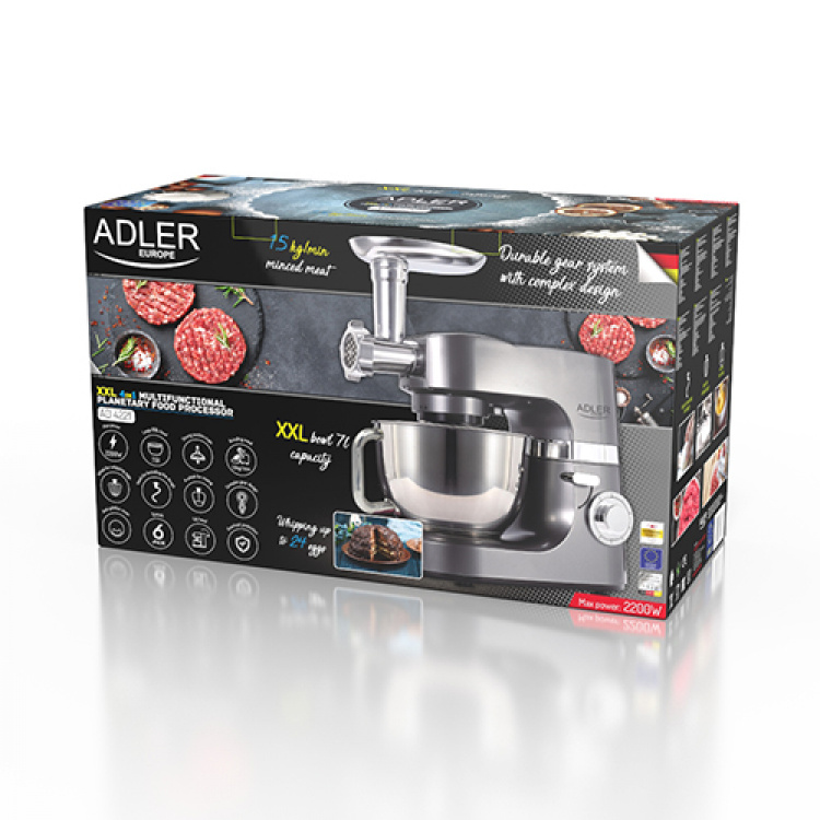 Adler AD 4221 Multifunksjonell kjøkkenmaskin 2200W 7L