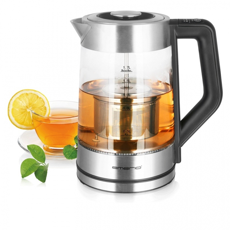 Emerio Vann-/temaskin 1,7 l Glass temp