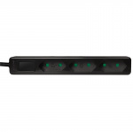 LogiLink Slank 3-veis Euro-stikkontakt 1,5 m, svart