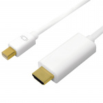 LogiLink Mini DisplayPort -> HDMI 4K 2m hvit LogiLink Mini DisplayPort -> HDMI 4K 2m hvit