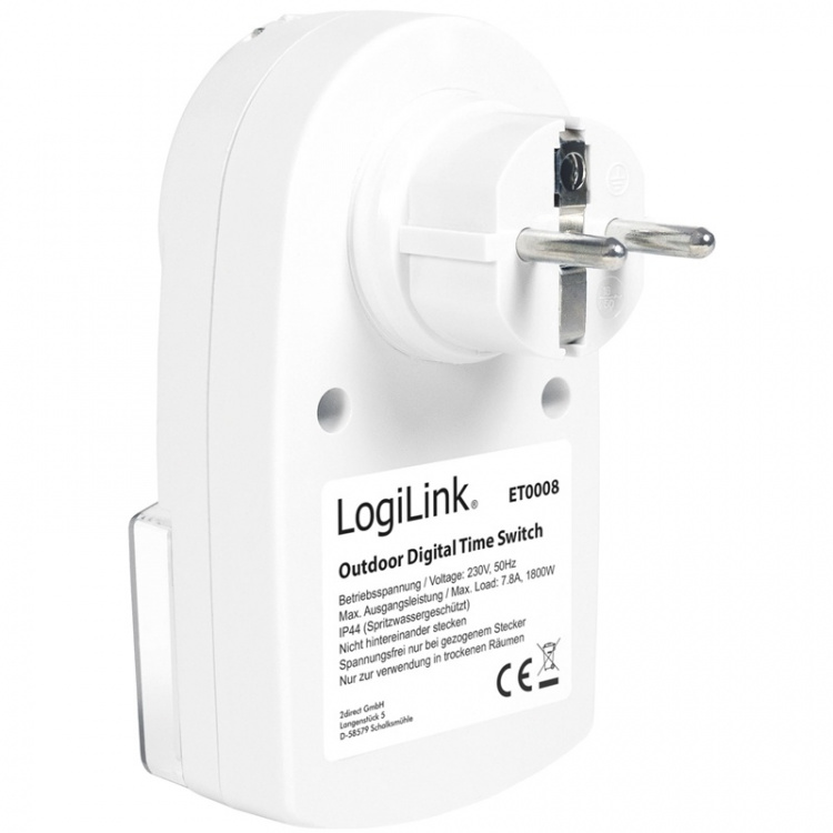 LogiLink Utendørs timer Digital 1800W IP44 LogiLink Utendørs timer Digital 1800W IP44