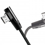 LogiLink Vinklet microUSB-kabel USB 2.0 15W 1m