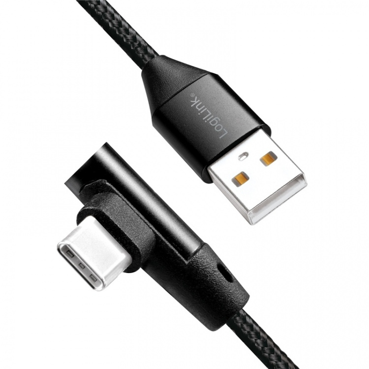 LogiLink Vinklet USB-C-kabel USB 2.0 Max 3A 1m