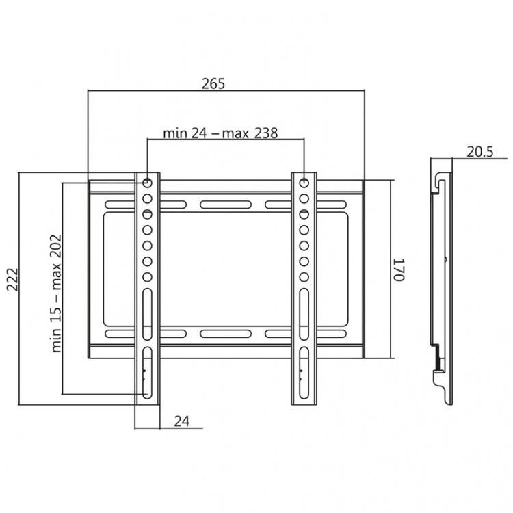 LogiLink Veggfeste TV 23-42