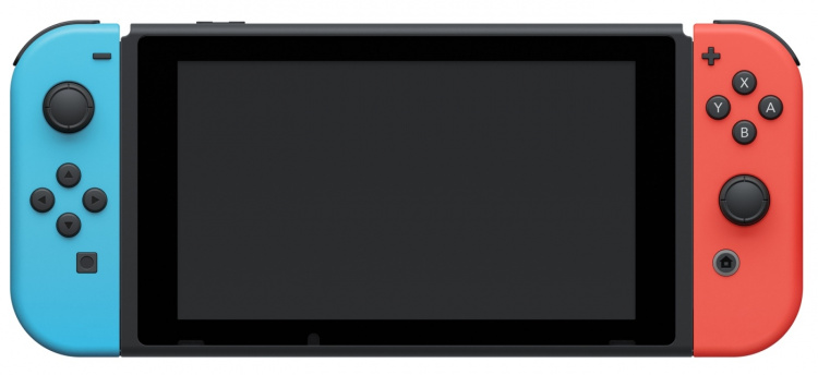 Nintendo Switch 2019-konsoll, rød/blå