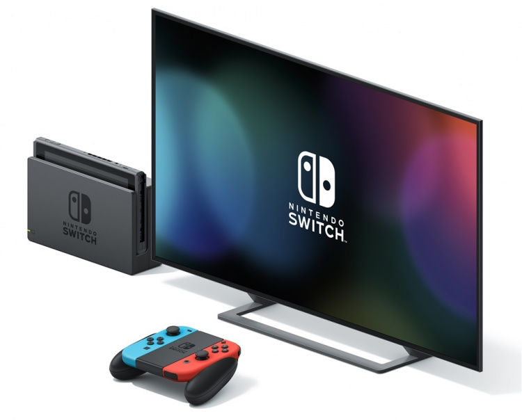 Nintendo Switch 2019-konsoll, rød/blå