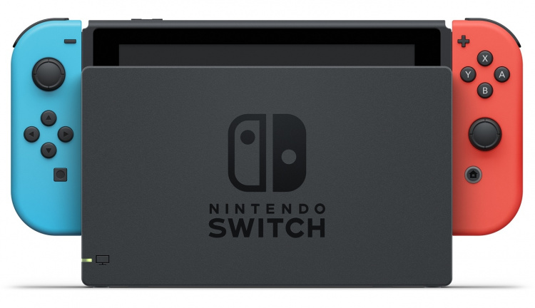 Nintendo Switch 2019-konsoll, rød/blå