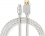 Nedis Lightning Kabel | USB 2.0 | Apple Lightning 8-Pinners | USB-A Han | 480 Mbps | Gull belagt | 3.00 m | Rund | Flettet / Nylon | Aluminium | Deksel Vindusboks Nedis Lightning Kabel | USB 2.0 | Apple Lightning 8-Pinners | USB-A Han | 480 Mbps | Gull belagt | 3.00 m | Rund | Flettet / Nylon | Aluminium | Deksel Vindusboks