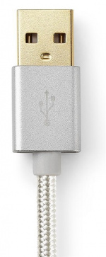 Nedis Lightning Kabel | USB 2.0 | Apple Lightning 8-Pinners | USB-A Han | 480 Mbps | Gull belagt | 3.00 m | Rund | Flettet / Nylon | Aluminium | Deksel Vindusboks Nedis Lightning Kabel | USB 2.0 | Apple Lightning 8-Pinners | USB-A Han | 480 Mbps | Gull belagt | 3.00 m | Rund | Flettet / Nylon | Aluminium | Deksel Vindusboks