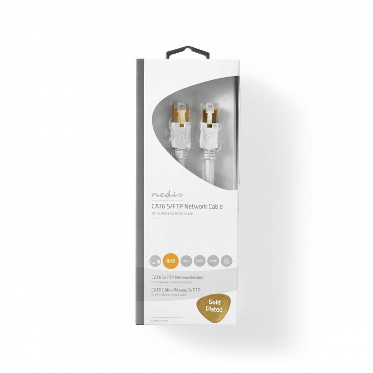 Nedis CAT6 Nettverkskabel | RJ45 Han | RJ45 Han | S/FTP | 3.00 m | Rund | LSZH / PVC | Hvit | Vindus boks