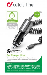 Cellularline Quick Charge billader 12 V-24 2 A for Micro USB
