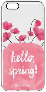 Cellularline Bloom, TPU-etui iPhone 6/6S, gjennomsiktig med blomster Cellularline Bloom, TPU-etui iPhone 6/6S, gjennomsiktig med blomster