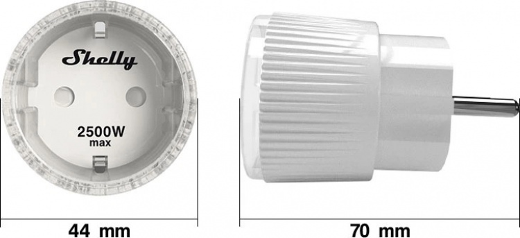 Shelly Plug S Liten fjernbryter (plugg) med strømmåling og WiFi