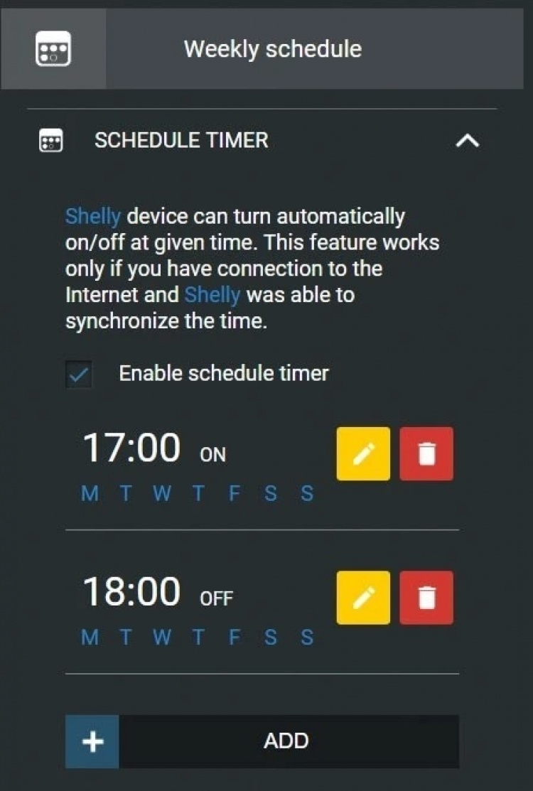 Shelly 1 Kompakt innfelt bryter med WiFi og åpen API