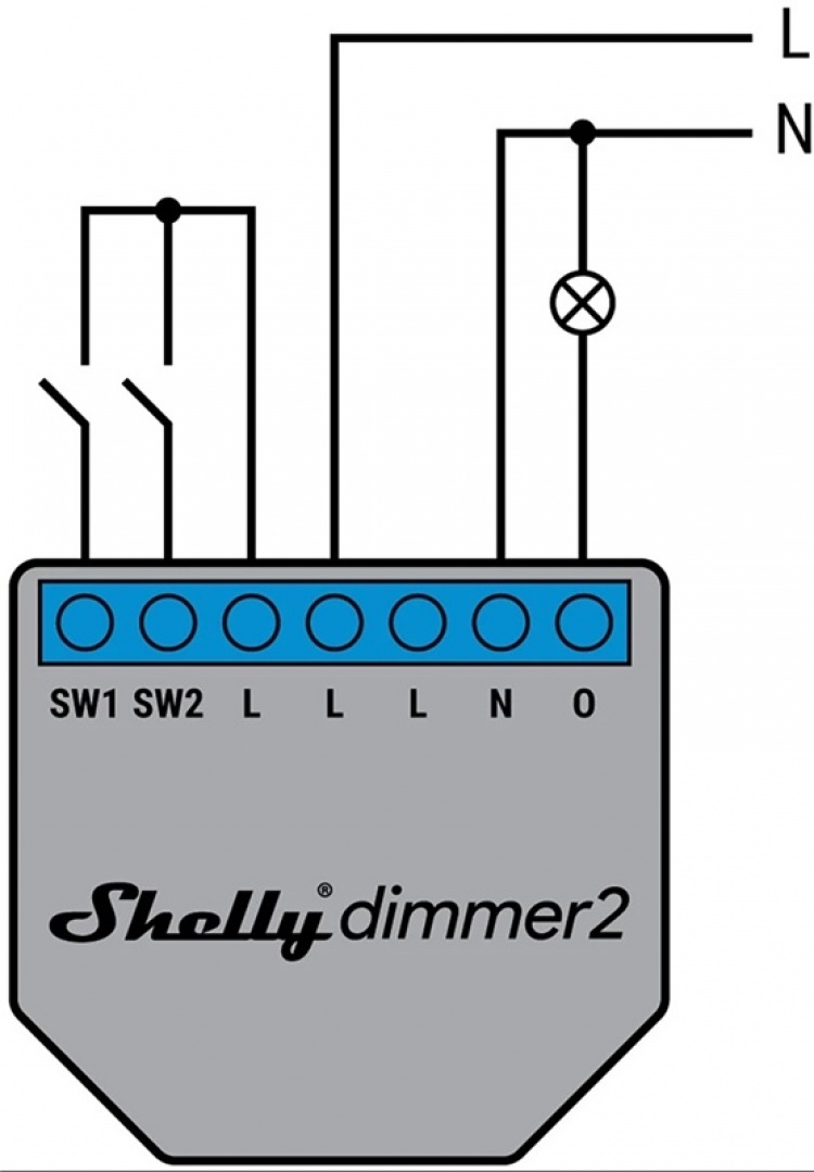 Shelly Dimmer 2 Kompakt innfelt dimmer med WiFi og åpen API