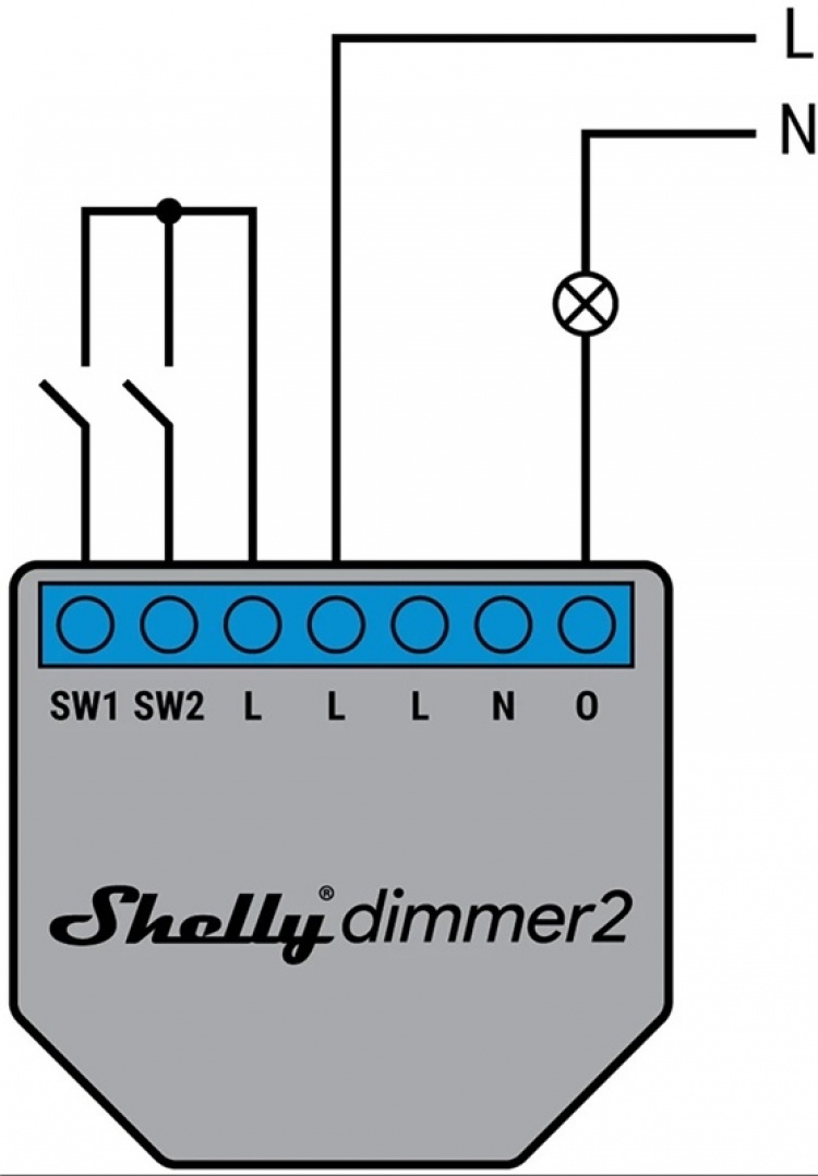Shelly Dimmer 2 Kompakt innfelt dimmer med WiFi og åpen API