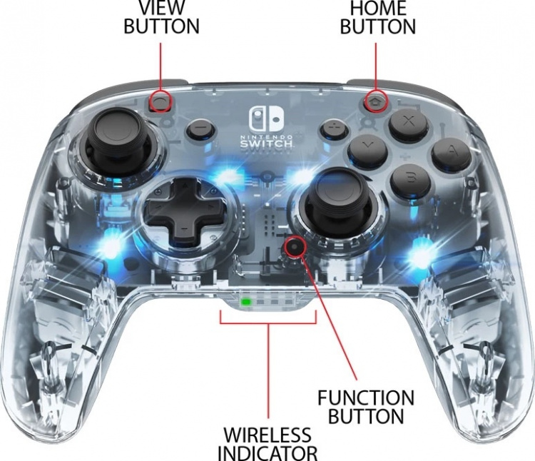 PDP Afterglow Deluxe trådløs kontroller for Nintendo Switch PDP Afterglow Deluxe trådløs kontroller for Nintendo Switch