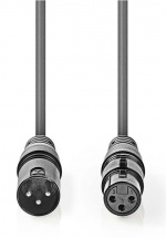 Nedis Balansert lydkabel | XLR 3-Pin Han | XLR 3-Pin Hun | Nikkel belagt | 20.0 m | Rund | PVC | Mørk Grå | Gaveeske
