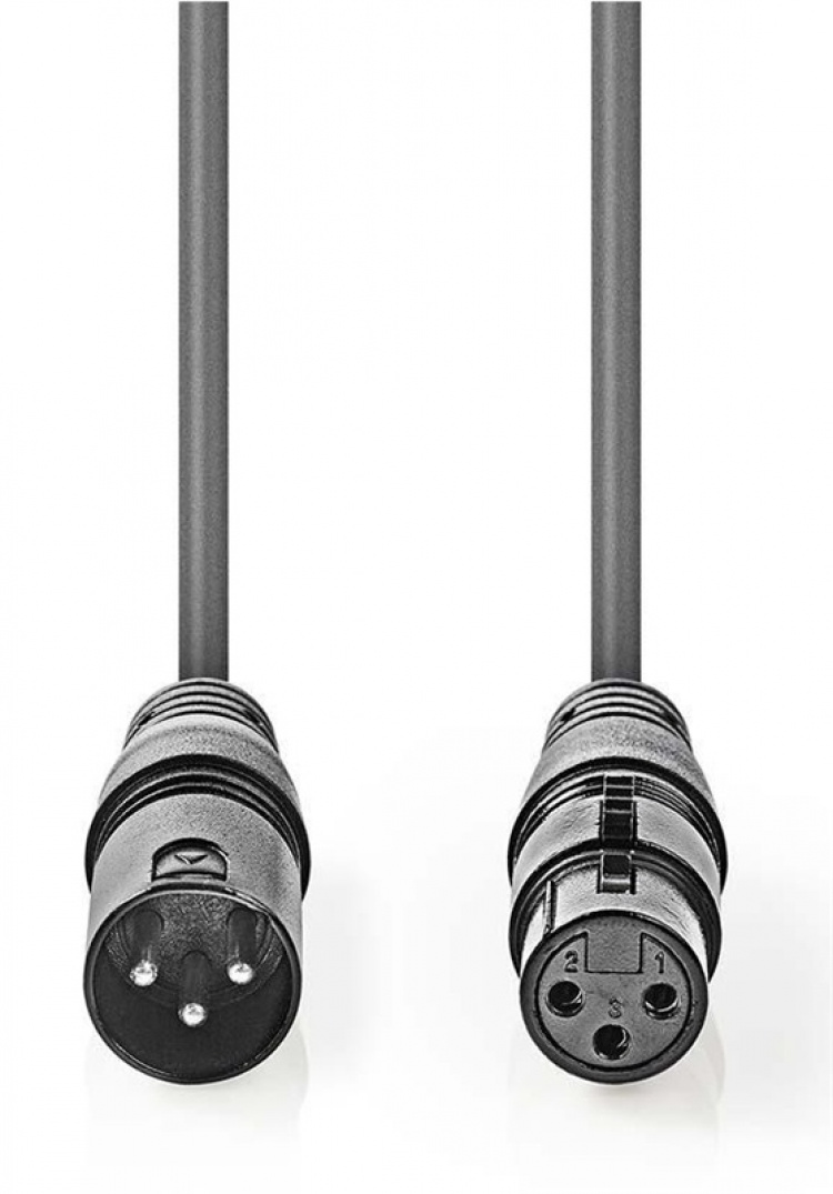 Nedis Balansert lydkabel | XLR 3-Pin Han | XLR 3-Pin Hun | Nikkel belagt | 20.0 m | Rund | PVC | Mørk Grå | Gaveeske