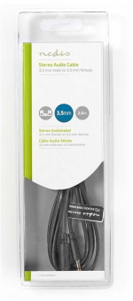 Nedis Stereo lydkabel | 3.5 mm Han | 3.5 mm Hun | Nikkel belagt | 2.00 m | Rund | Sort | Boks