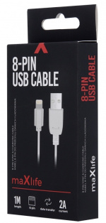 Maxlife ladekabel Lightning for hurtiglading (2A), 1 m