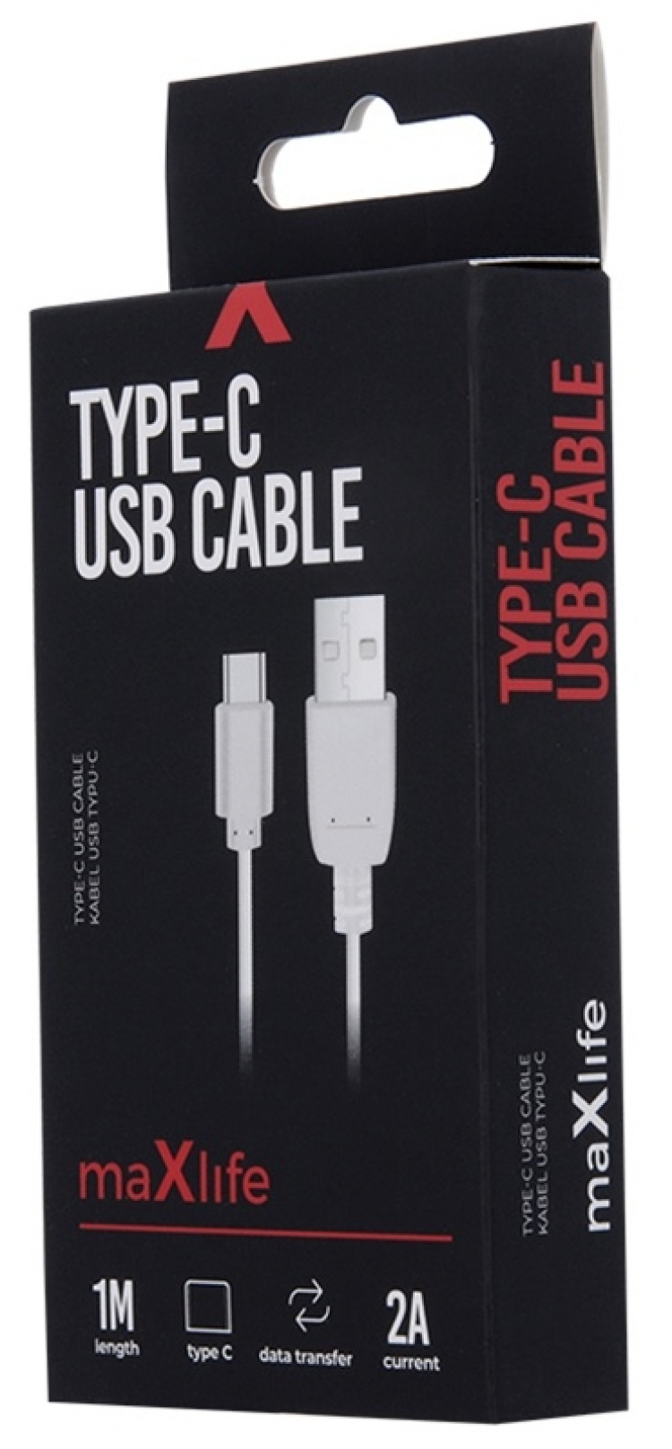 Maxlife USB-C hurtigladekabel (2A), 1 m