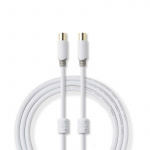 Nedis Coax Cable | IEC (Coax) Han | IEC (Coax) Hun | Nikkel belagt | 90 dB | 75 Ohm | Dobbelt skjermet | 10.0 m | Rund | PVC | Hvit | Konvolutt