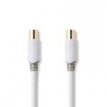 Nedis Coax Cable | IEC (Coax) Han | IEC (Coax) Hun | Gull belagt | 100 dB | 75 Ohm | Dobbelt skjermet | 2.00 m | Rund | PVC | Hvit | Boks Nedis Coax Cable | IEC (Coax) Han | IEC (Coax) Hun | Gull belagt | 100 dB | 75 Ohm | Dobbelt skjermet | 2.00 m | Rund | PVC | Hvit | Boks