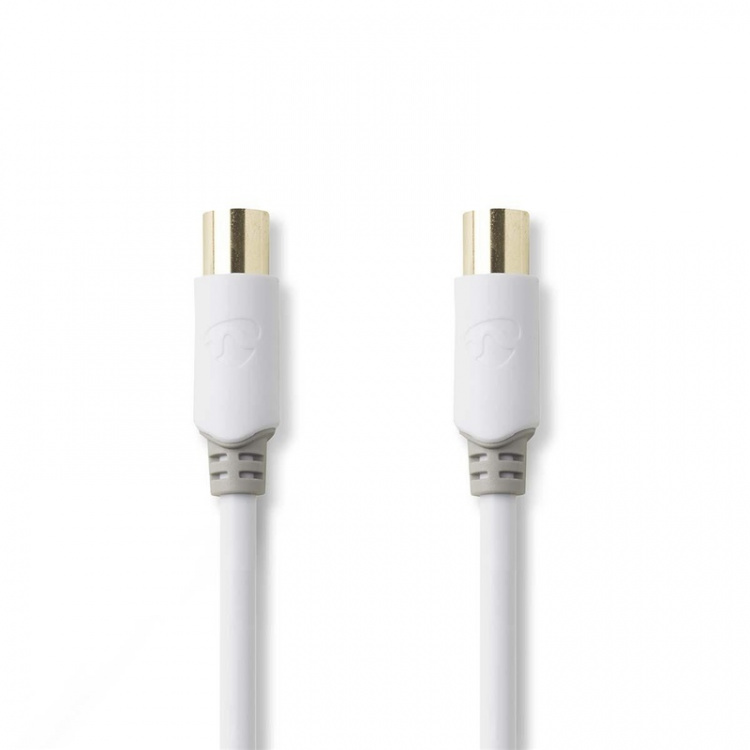 Nedis Coax Cable | IEC (Coax) Han | IEC (Coax) Hun | Gull belagt | 100 dB | 75 Ohm | Dobbelt skjermet | 2.00 m | Rund | PVC | Hvit | Boks Nedis Coax Cable | IEC (Coax) Han | IEC (Coax) Hun | Gull belagt | 100 dB | 75 Ohm | Dobbelt skjermet | 2.00 m | Rund | PVC | Hvit | Boks