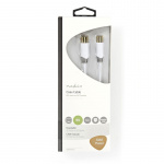 Nedis Coax Cable | IEC (Coax) Han | IEC (Coax) Hun | Gull belagt | 100 dB | 75 Ohm | Dobbelt skjermet | 2.00 m | Rund | PVC | Hvit | Boks Nedis Coax Cable | IEC (Coax) Han | IEC (Coax) Hun | Gull belagt | 100 dB | 75 Ohm | Dobbelt skjermet | 2.00 m | Rund | PVC | Hvit | Boks